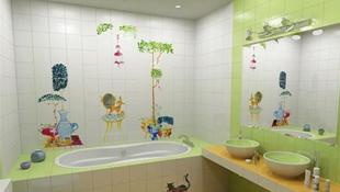 Phòng tắm dễ thương, đầy màu sắc cho trẻ