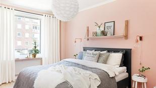 Phòng ngủ ngọt ngào với màu hồng đào