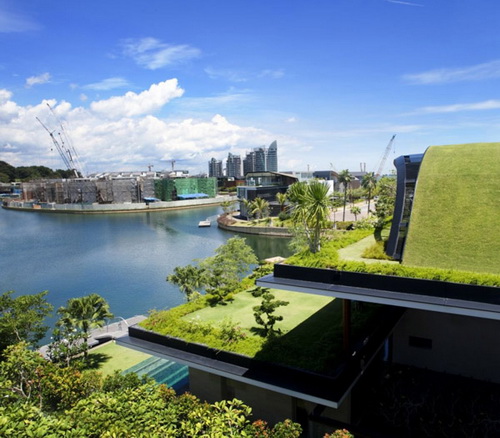 Mái nhà xanh&phong cách kiến trúc Singapore